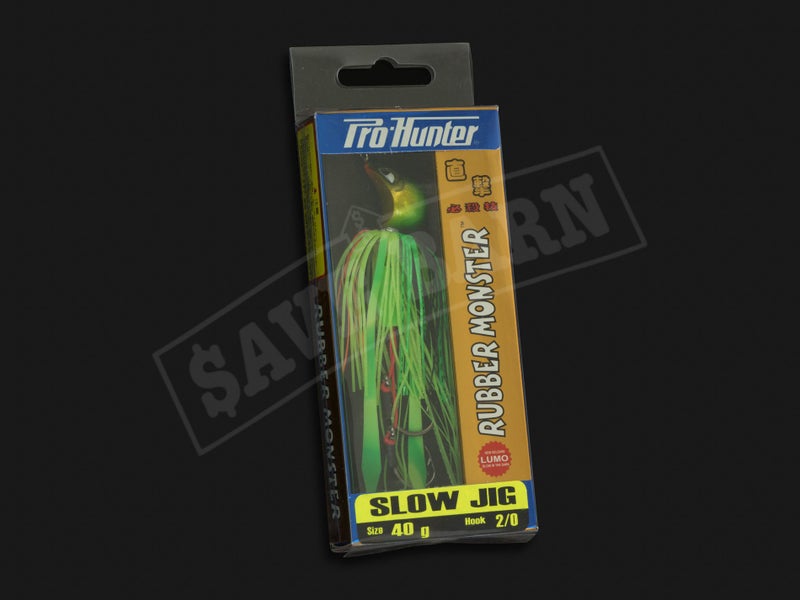 Pro Hunter Slow Jig Lure 40g - Salty Ghost / Green & Orange Carousel 2