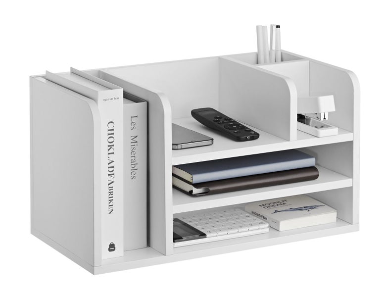 Gorilla Office: Space Saving Desktop Organizer - White Carousel 1