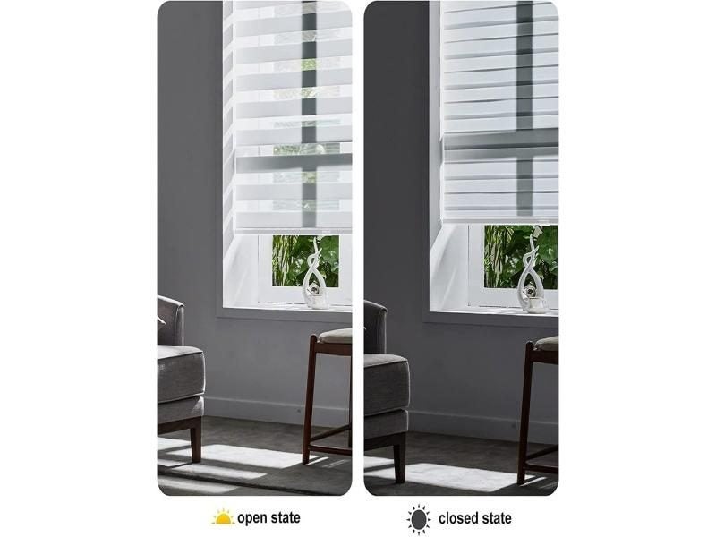 Motorized Window Blinds Square Cassette Zebra Blinds Light Filtering Roller Carousel 2