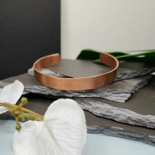 Copper Bracelet - Brushed Finish - 9mm - One Size Fits Most Carousel 1