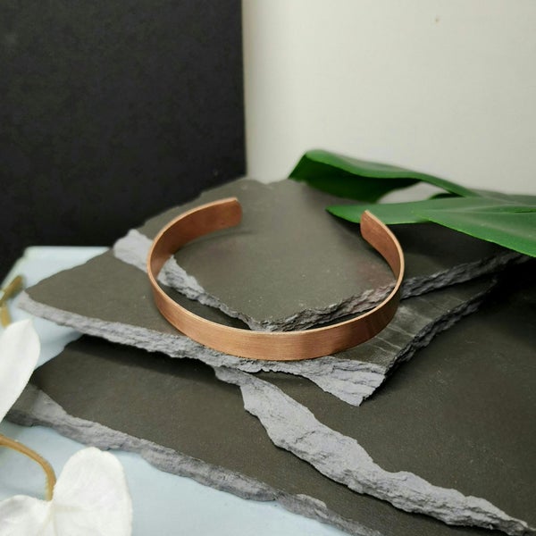 Copper Bracelet - Brushed Finish - 9mm - One Size Fits Most Carousel 2