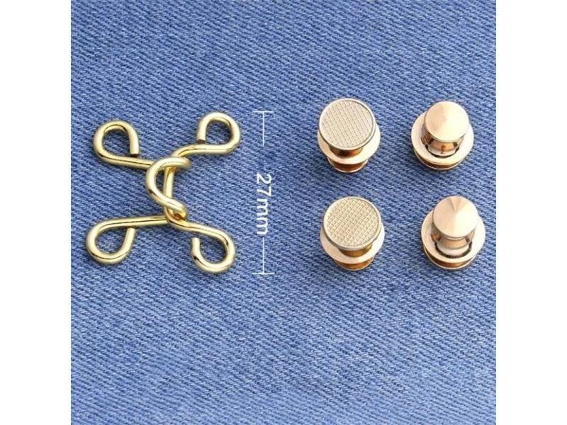 Set Nail-free Metal Jeans Button Snaps DIY Clothing Buckles Carousel 1