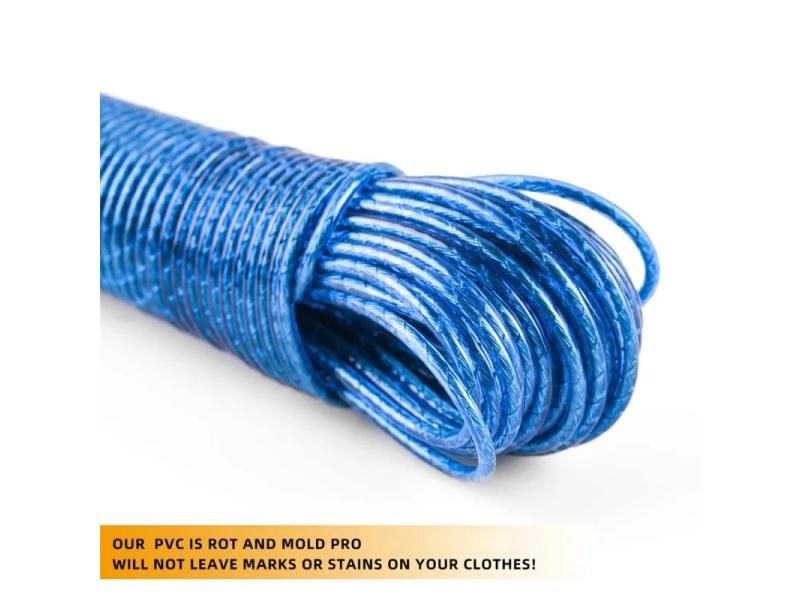 Washing Line Rope Steel Core 20M Drying Laundry Clothes Lines Thick Strong Carousel 1
