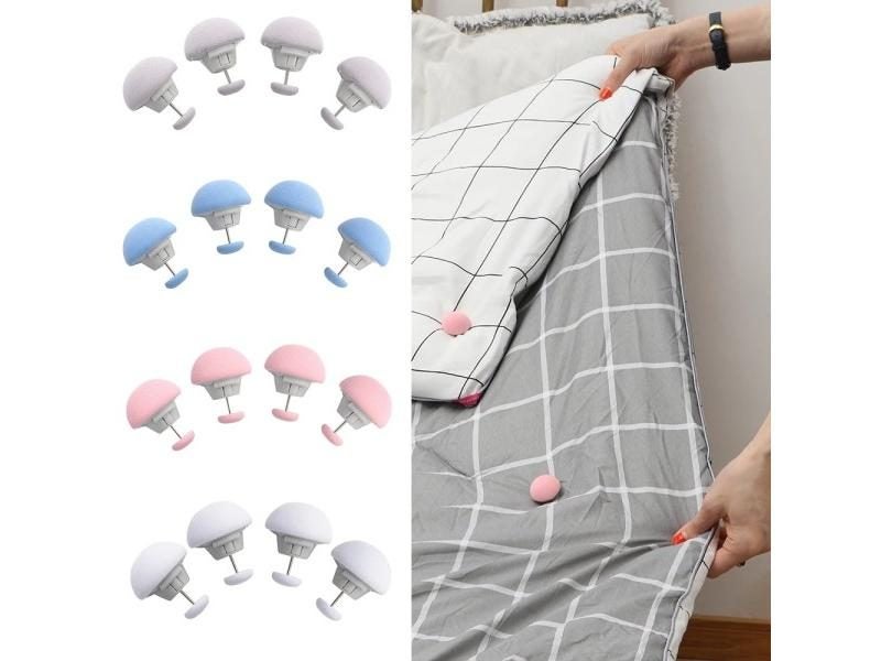 4/8/10Pc Mushroom Macaron Shaped Bed Sheets Buckle Clips Quilt Fixer Holder Carousel 2