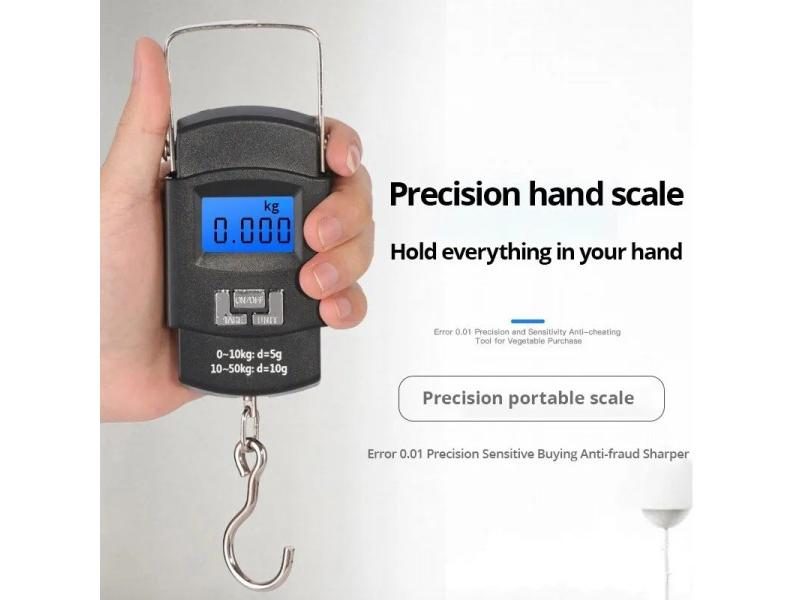 1pc Black 50kg Portable Electronic Portable Luggage Scale LCD Digital Display Carousel 1