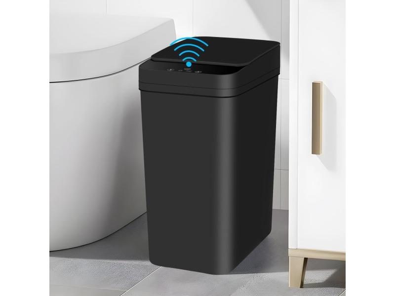 Bathroom Touchless Trash 12L Motion Sensor-Activated Trash Can With Lid Carousel 2