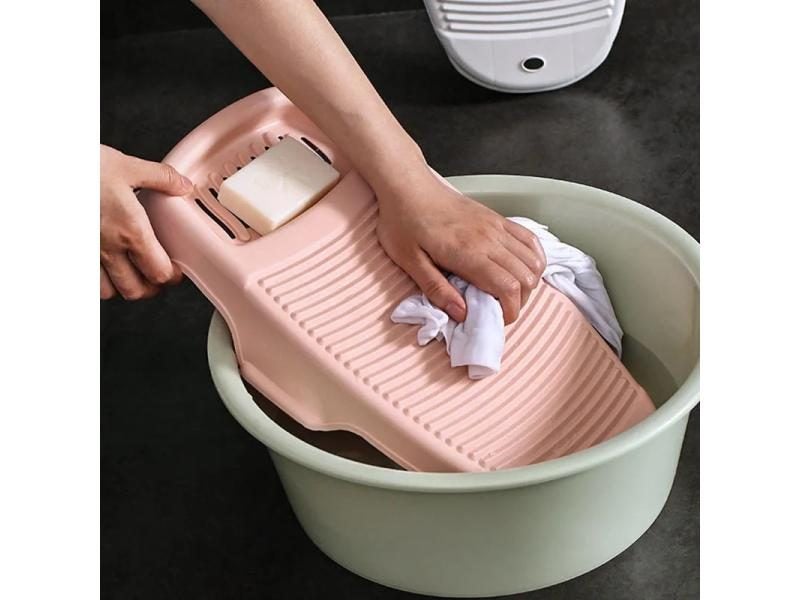 1pc Creative Plastic Thickened Old-fashioned Mini Washboard With Soap Dish - Carousel 2