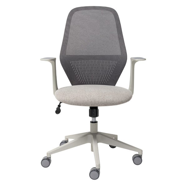 Mondo Soho Office Chair - Light Grey Mesh Back with Fabric Seat and Arm Rest Carousel 1