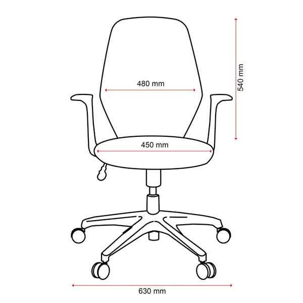 Mondo Soho Office Chair - Light Grey Mesh Back with Fabric Seat and Arm Rest Carousel 7