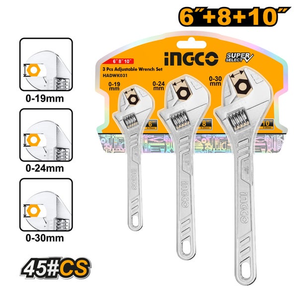 3PCS ADJUSTABLE WRENCH SET Carousel 1