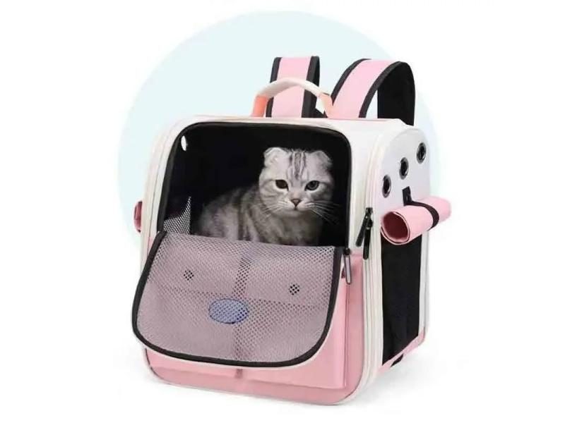 Cat Carrier Backpack Adjustable Strap Pet Bag Ventilation Large Capacity Carousel 2
