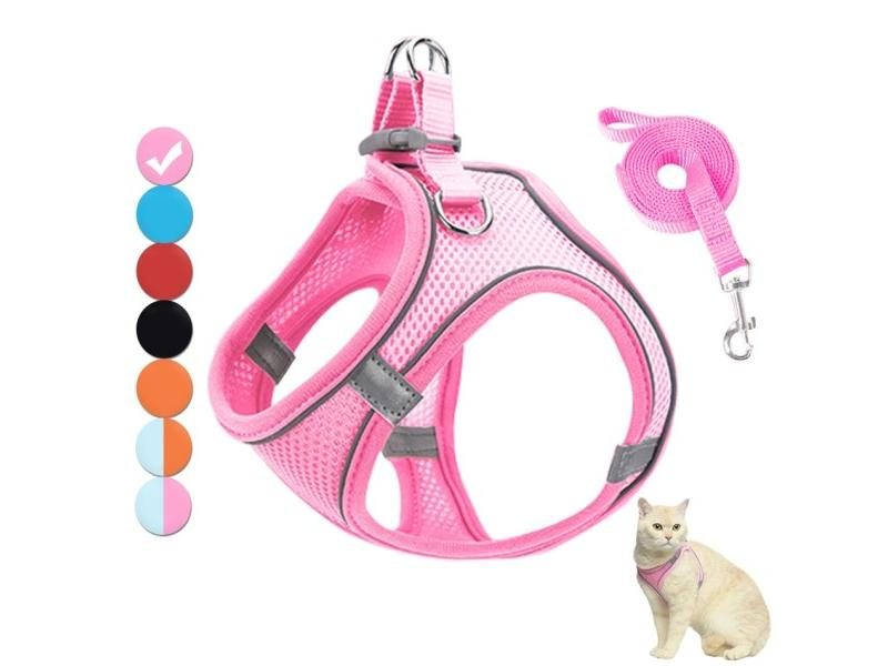 Cat Harness Reflective Pet Harnesses And Leashes Set Adjustable Pet Harness For Carousel 2