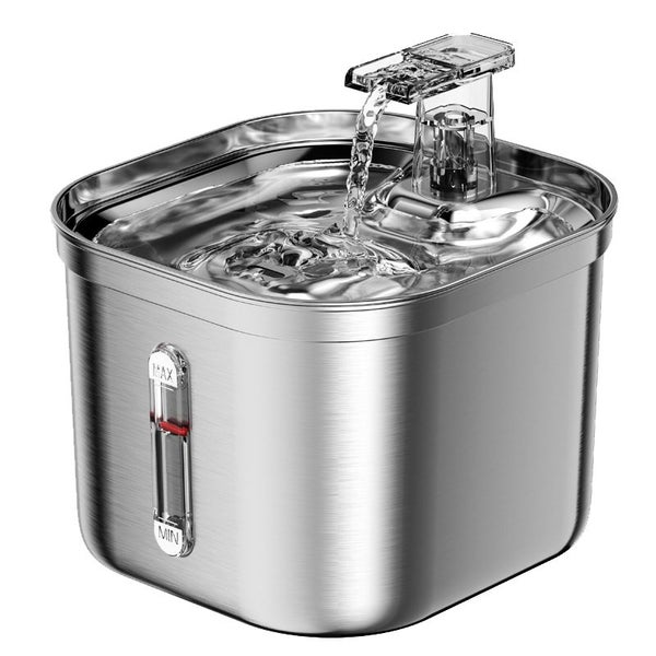 Stainless Steel Cat Fountain With Water Mark Automatic Cats Water Dispenser Carousel 1