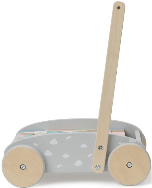 Bubble: Wooden Baby Push Cart & Walker with 46 Building Blocks Carousel 2