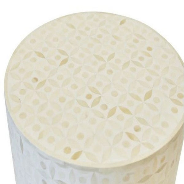 Bone Inlay Celtic Side Table in White Carousel 4