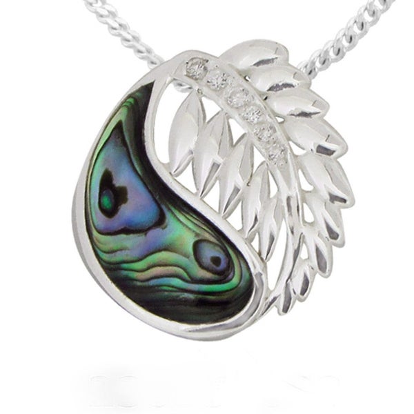 Paua Fern Sterling Silver Pendant Carousel 1