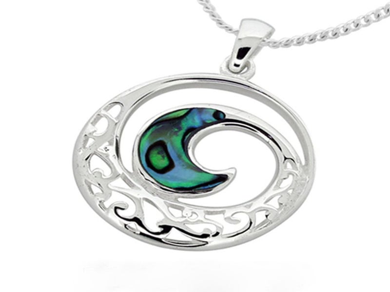 Koru Paua .925 Sterling Silver Pendant Carousel 2