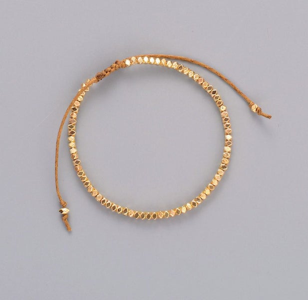 Beaded Metal Gold Adjustable Bracelet Carousel 2