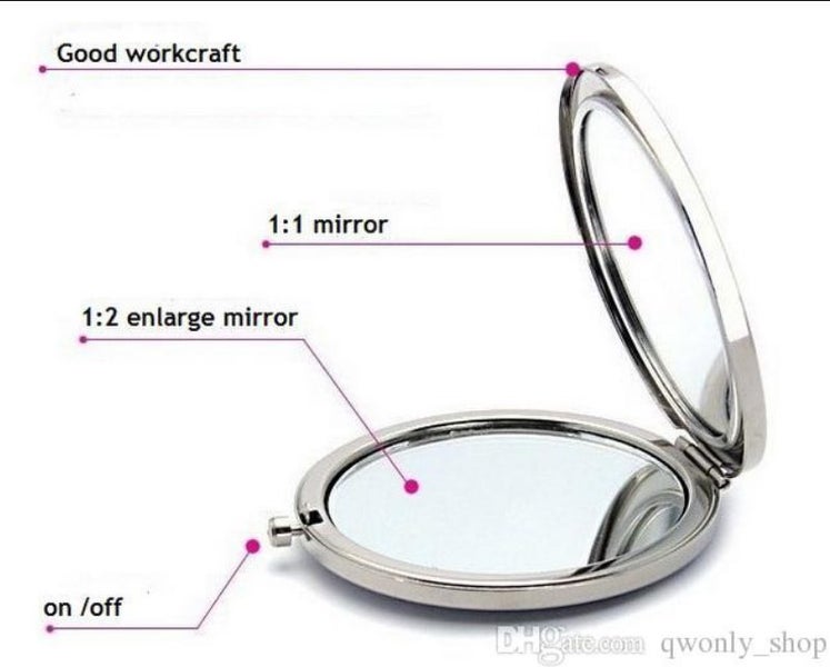 Pocket Mirror Compact Double Side Makeup Cosmetic Round Mirror Carousel 3