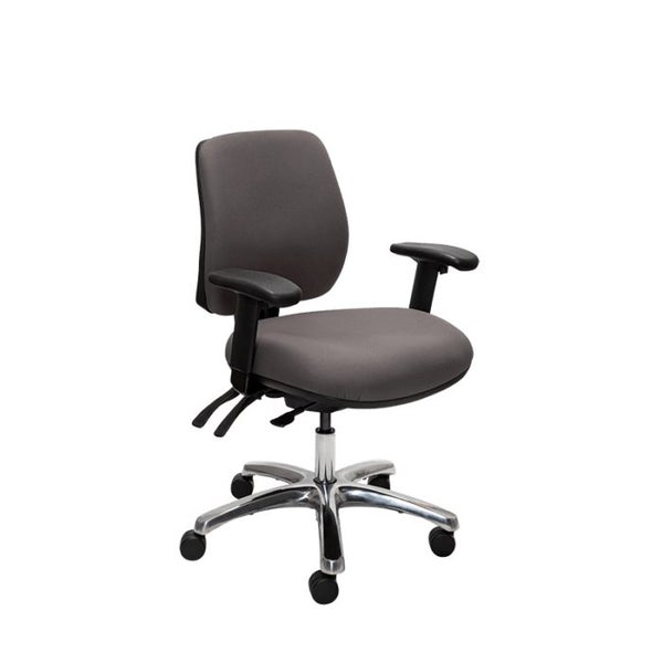 Buro Roma 3 Lever Mid Back Office Chair with Arm Rest, Charcoal Fabric, Polis... Carousel 1