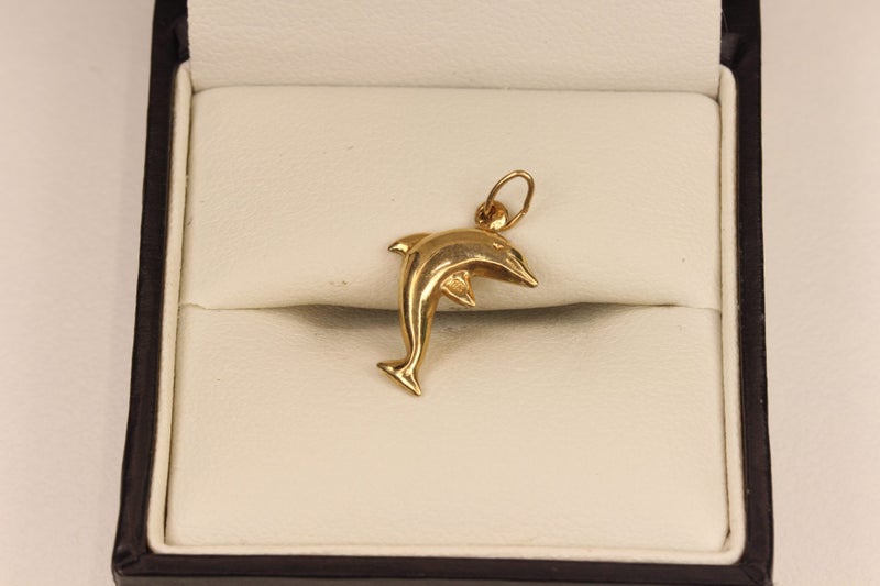 9ct Gold ‘Dolphin’ pendant / charm Carousel 1