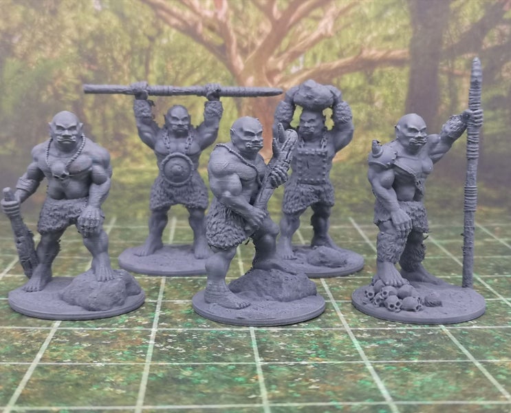 Ogre / Hill Giant Monster Miniatures Set of 5 Dungeons and Dragons FDG Carousel 1