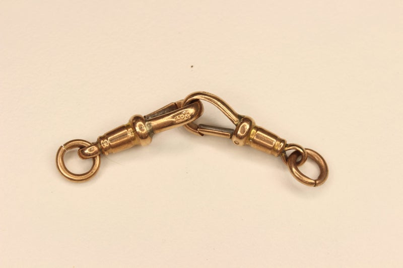 Antique 9ct Gold fob clips Carousel 1