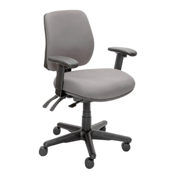 Buro Roma 3 Lever Mid Back Office Chair with Arm Rest, Charcoal Fabric, Nylon... Carousel 1