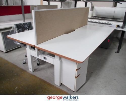 FE1510B - White/Tawa Trim Straight Desk Carousel 1