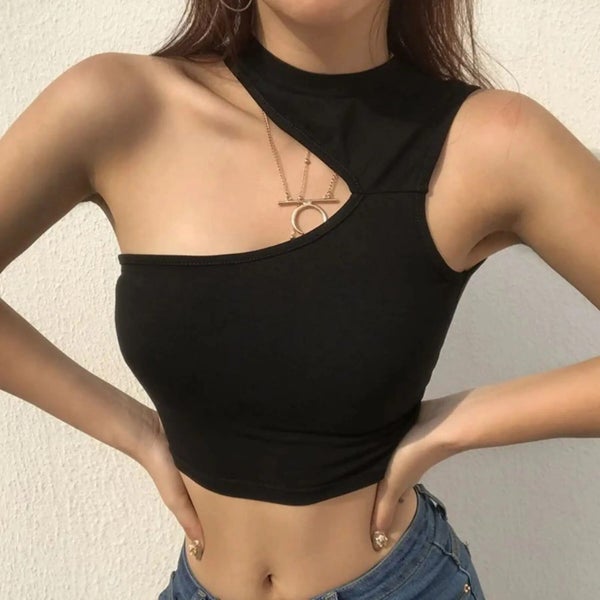 Sexy Women Summer Hollow Crop Tops Halter Sleeveless Tops Slim Fit Carousel 2