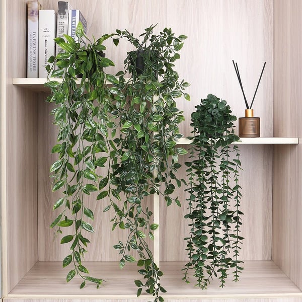 NEW 3PCS/Pack Hanging Plants Fake Simulation Potted Greenery Plants Carousel 1