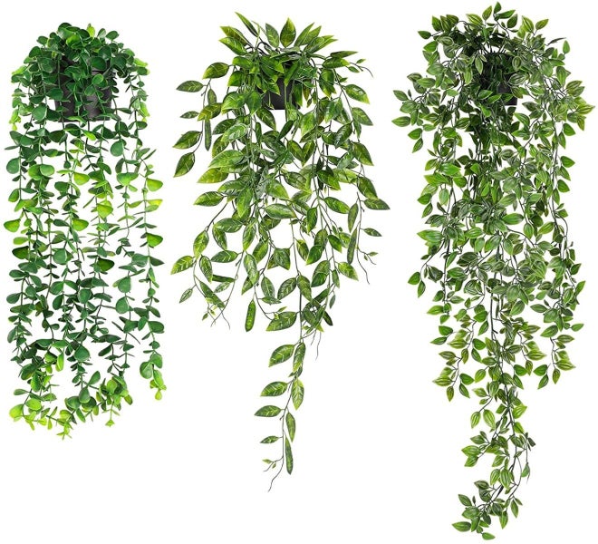 NEW 3PCS/Pack Hanging Plants Fake Simulation Potted Greenery Plants Carousel 2