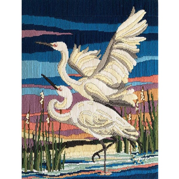 Country Threads Long Stitch Kit Egrets 30x40cm Including Threads Carousel 1