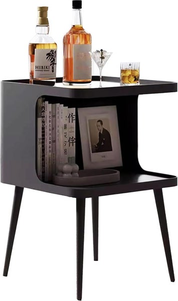 Metal Bedside Table Nightstand -Black Carousel 2