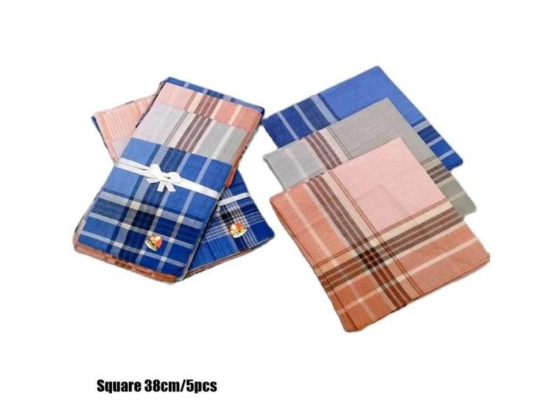 NEW Cotton Printed Men's 5PCS 38cm Square/triangle Towel With Pocket Scarf Hand Carousel 2