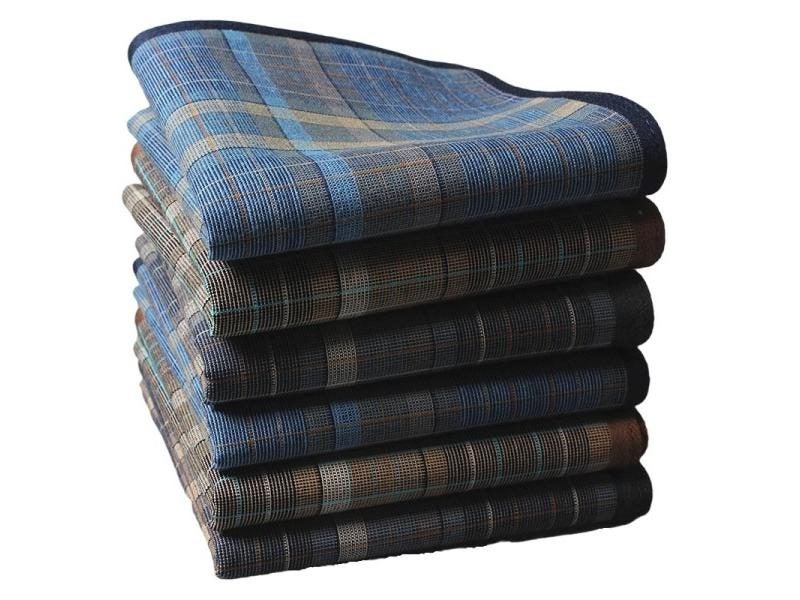 4pcs/lot Dark Plaid Handkerchief Cotton Handkerchief Classic Retro Handkerchief Carousel 1