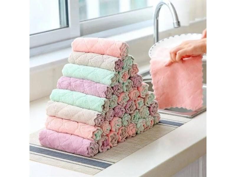 10Pcs Super Absorbent Microfiber Towel For Kitchen Household Carousel 2