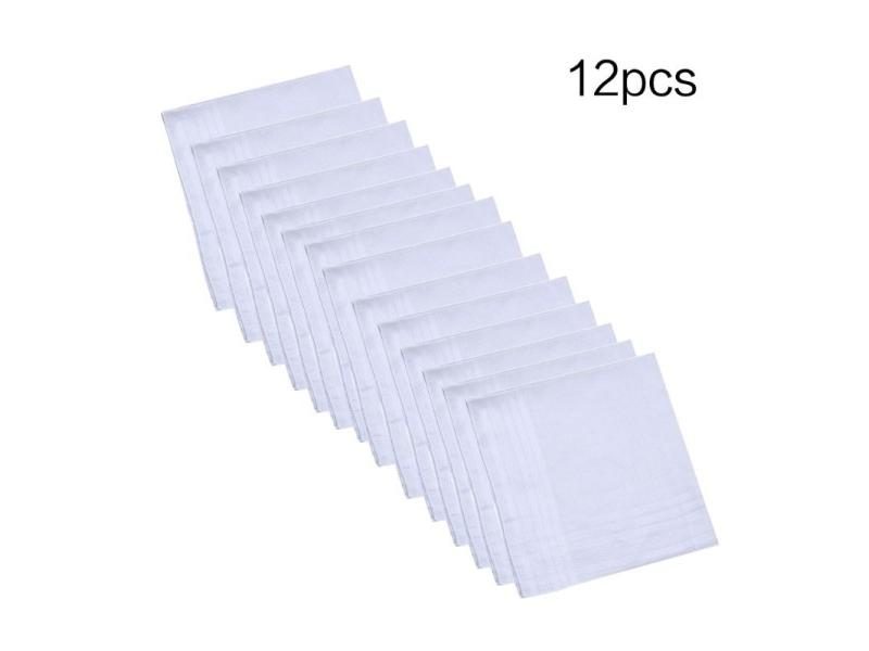 12Pcs/Set 40x40cm Men Women Cotton Handkerchiefs Pure Hankies Jacquard Striped Carousel 2