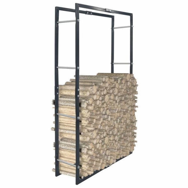 Firewood Rack Black 80x25x150 Cm Steel Xnlxnk Carousel 1
