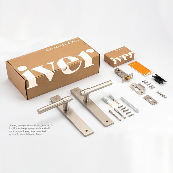 Iver Verona Door Lever Handle on Stepped Backplate Passage Kit Carousel 2