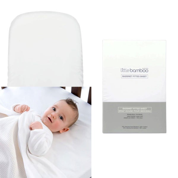 Little Bamboo Fitted Sheet Pram/Moses Basket 72x35x10cm Carousel 1