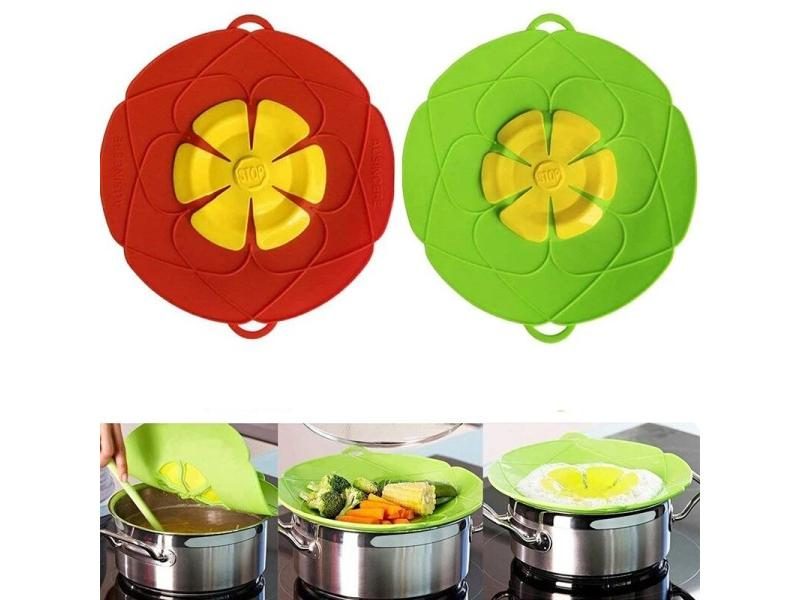 Silicone Lid Spill Stopper Cover Pot Pan Cover Kitchen Accessories Cooking Carousel 2