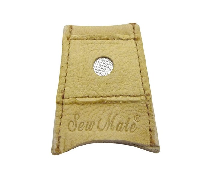 Leather Thimble With Metal Plate - Small Carousel 1