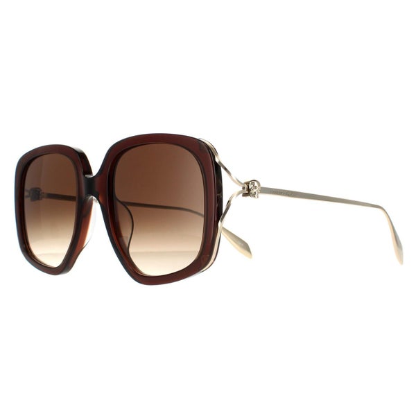 Alexander McQueen Sunglasses AM0374S 002 Brown Gold Brown Gradient Carousel 2