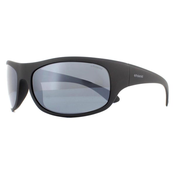 Polaroid Sport Sunglasses 07886 003 EX Matte Black Grey Silver Polarized Mirror Carousel 2