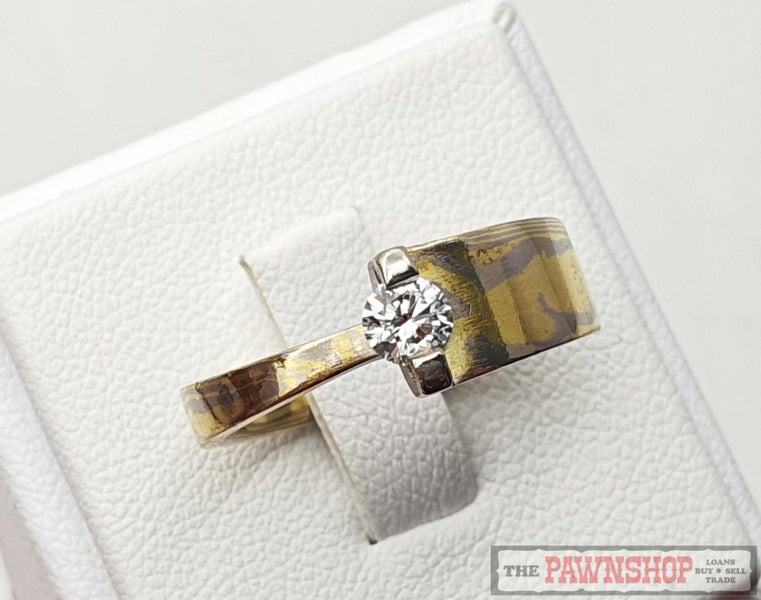 Handmade 0.26ct TWD Solitaire Diamond Ring in 18ct Yellow and White Gold $5,12562863232253441111