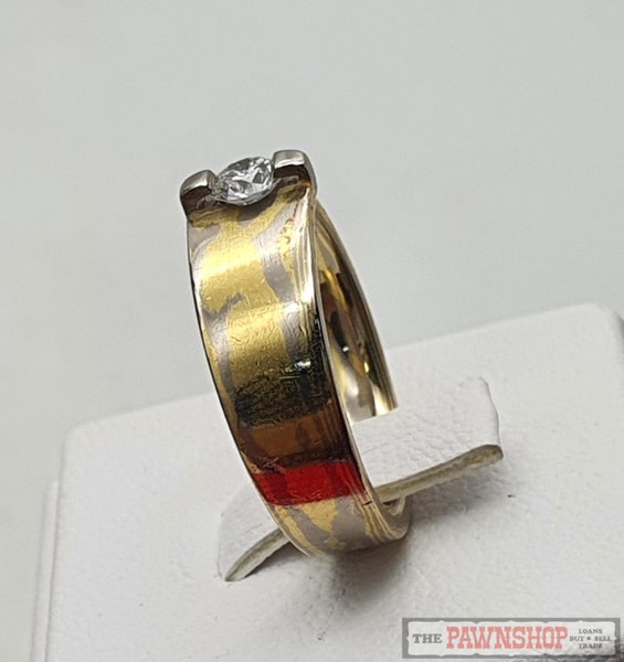 Handmade 0.26ct TWD Solitaire Diamond Ring in 18ct Yellow and White Gold $5,12562863232253441112