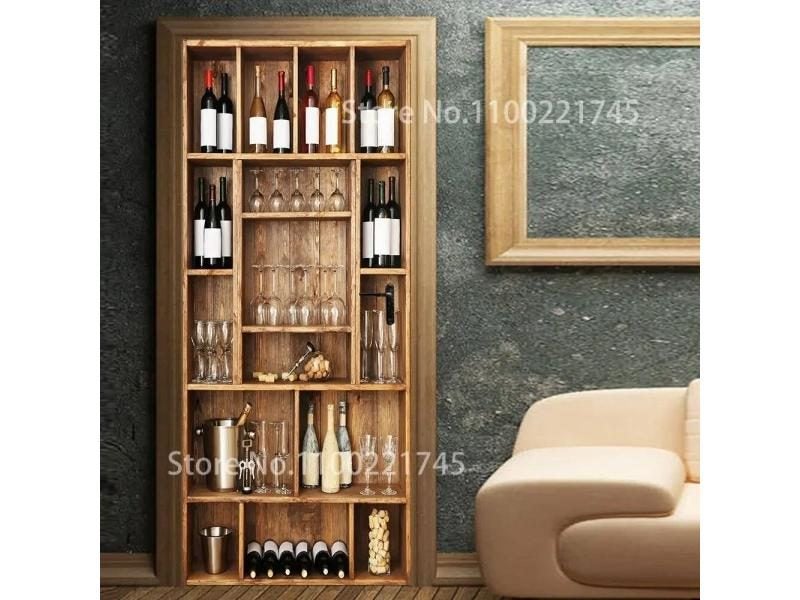 3D Retro Door Sticker Self Adhesive Vinyl PVC For Home Decoration Carousel 1