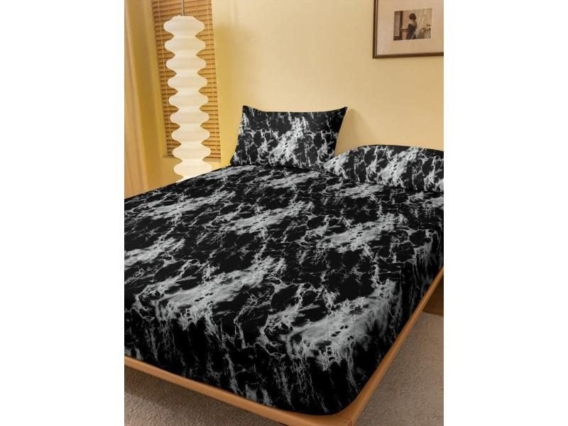 Four Seasons Men And Women Simple Fashion Texture Printing Sanded Bedspread Carousel 1