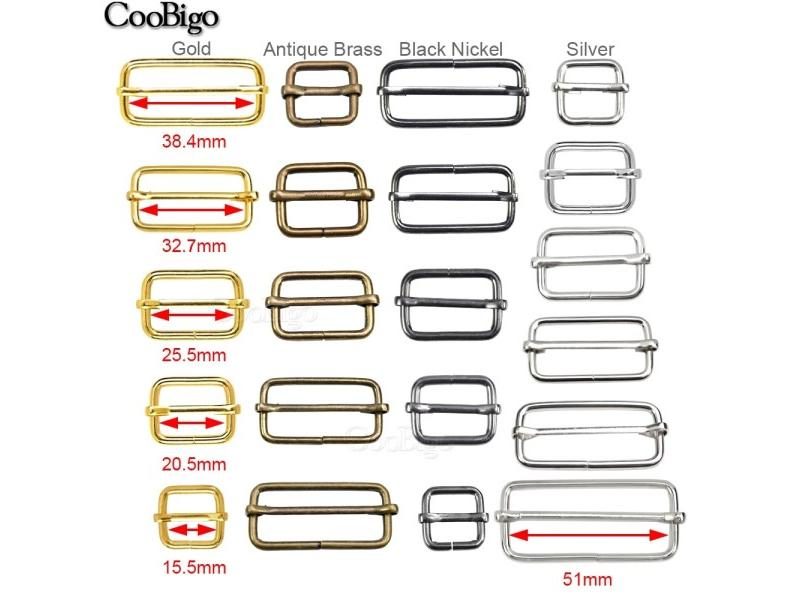 10pcs Metal Slides Tri-Glides Wire-Formed Roller Pin Buckles Slider Adjuster Carousel 1